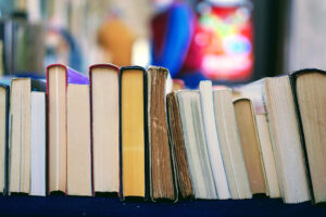 horizontally stacked books