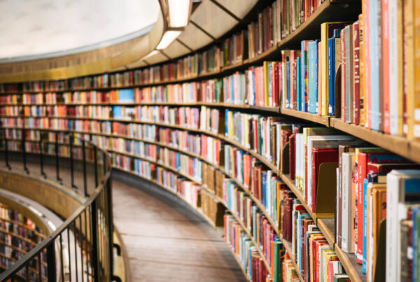 curved library wall