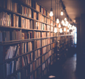 wall of books