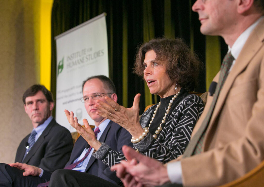 Scholars present at an IHS panel in 2017